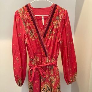 Anthropologie Beaded belted dress